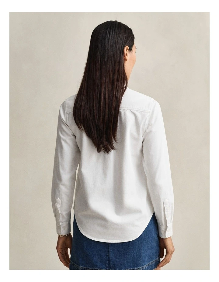 Denim Shirt in White image 2