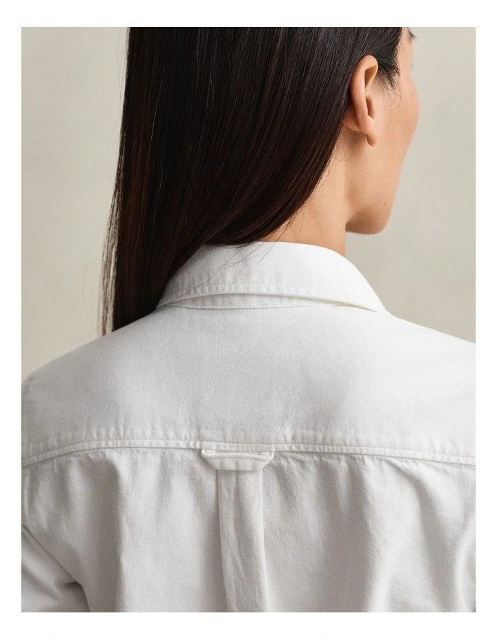 Denim Shirt in White image 3