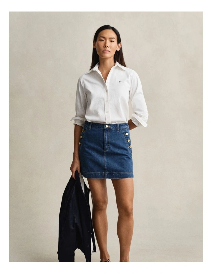 Denim Shirt in White image 4