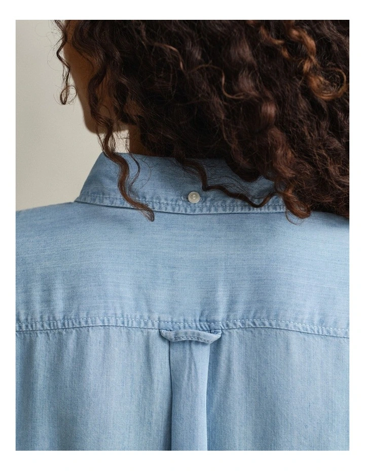 Indigo Shirt in Light Blue Worn In image 3