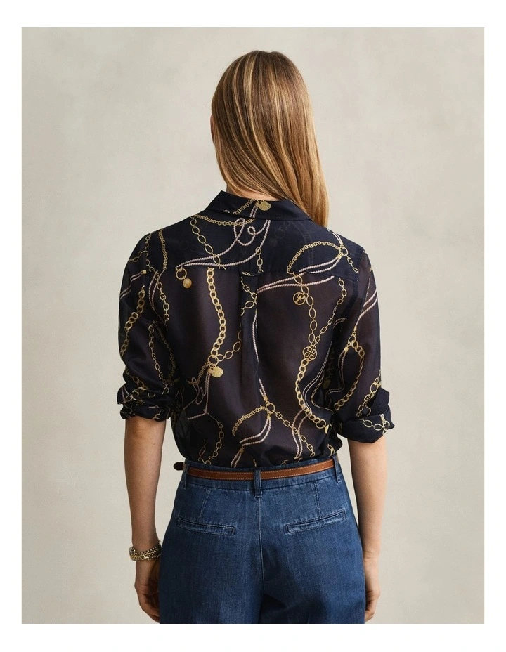Cotton Silk Shirt in Evening Blue image 2