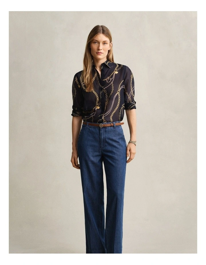 Cotton Silk Shirt in Evening Blue image 4