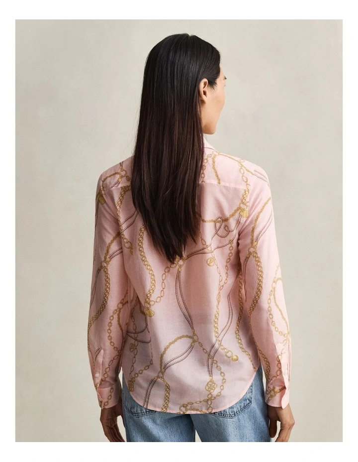 Cotton Silk Shirt in Apricot Pink image 2