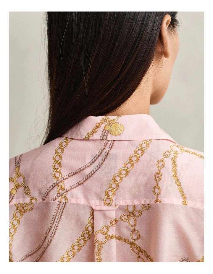 Cotton Silk Shirt in Apricot Pink image 3