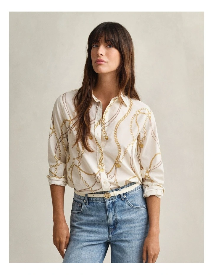 Cotton Voile Shirt in Eggshell image 1