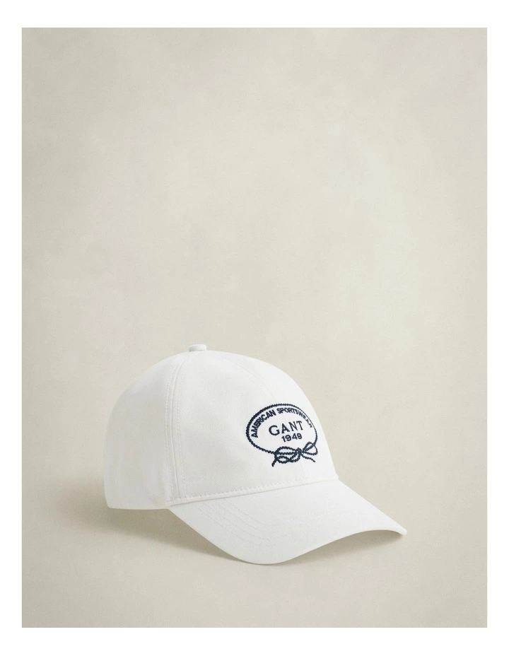 Graphic Cotton Twill Cap in Eggshell image 1