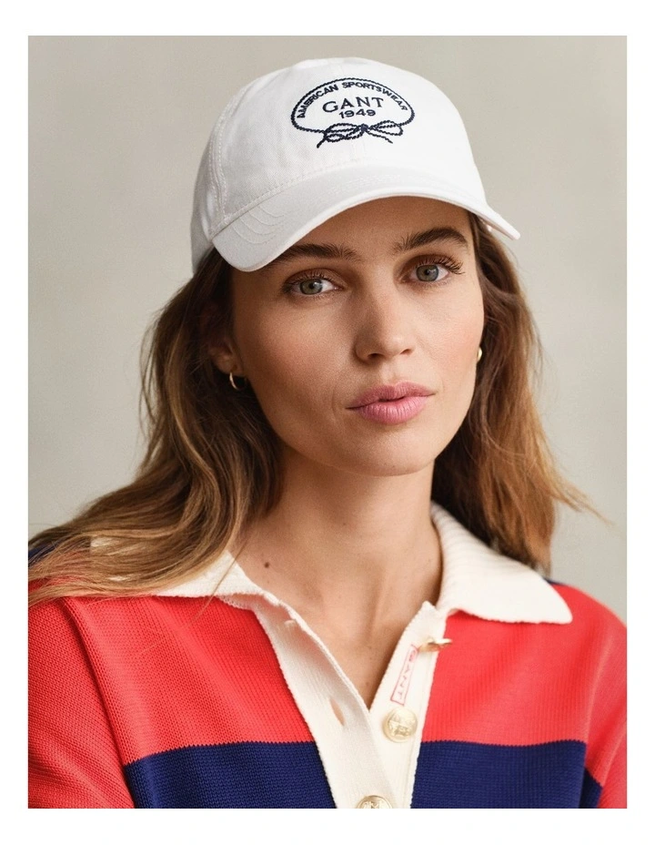 Graphic Cotton Twill Cap in Eggshell image 2