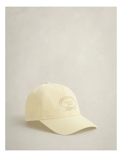 Graphic Cotton Twill Cap in Vanilla Yellow