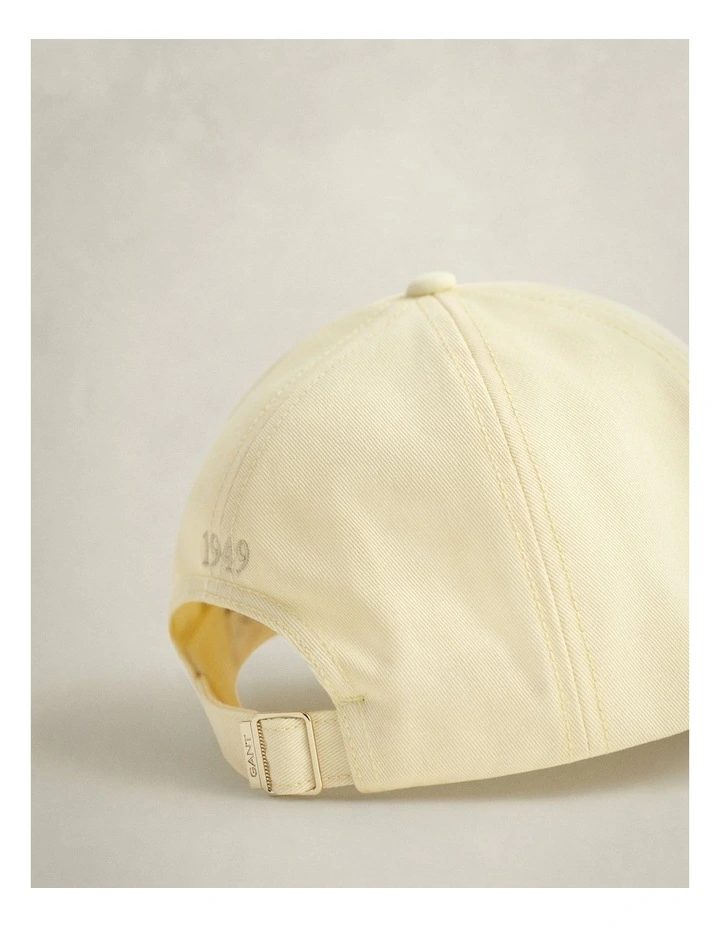 Graphic Cotton Twill Cap in Vanilla Yellow image 3
