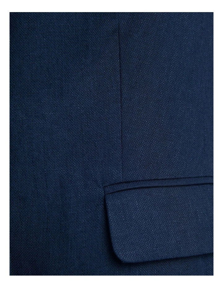 Freya Short Linen Blazer in Navy image 5