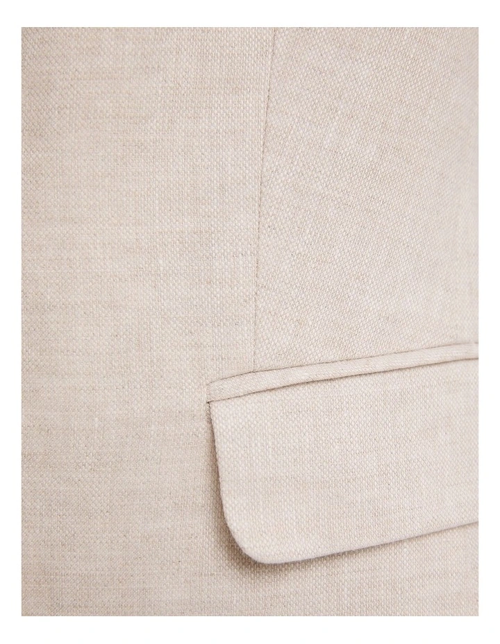 Freya Short Linen Blazer in String image 5