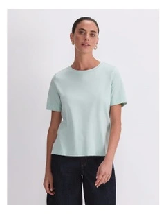 Mercerised Cotton Short Sleeve Tee in Green