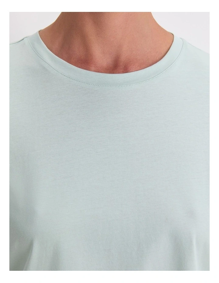 Mercerised Cotton Short Sleeve Tee in Green image 5