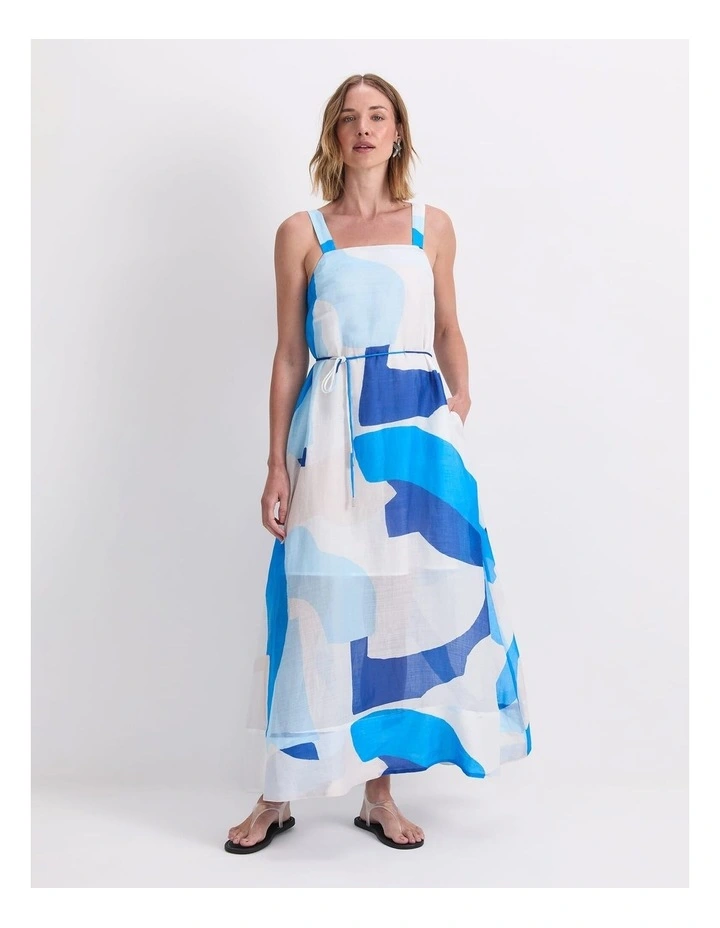 Nora Print Maxi Dress in Blue Multi image 1