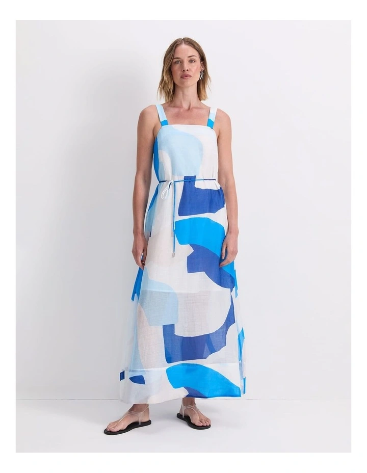 Nora Print Maxi Dress in Blue Multi image 3
