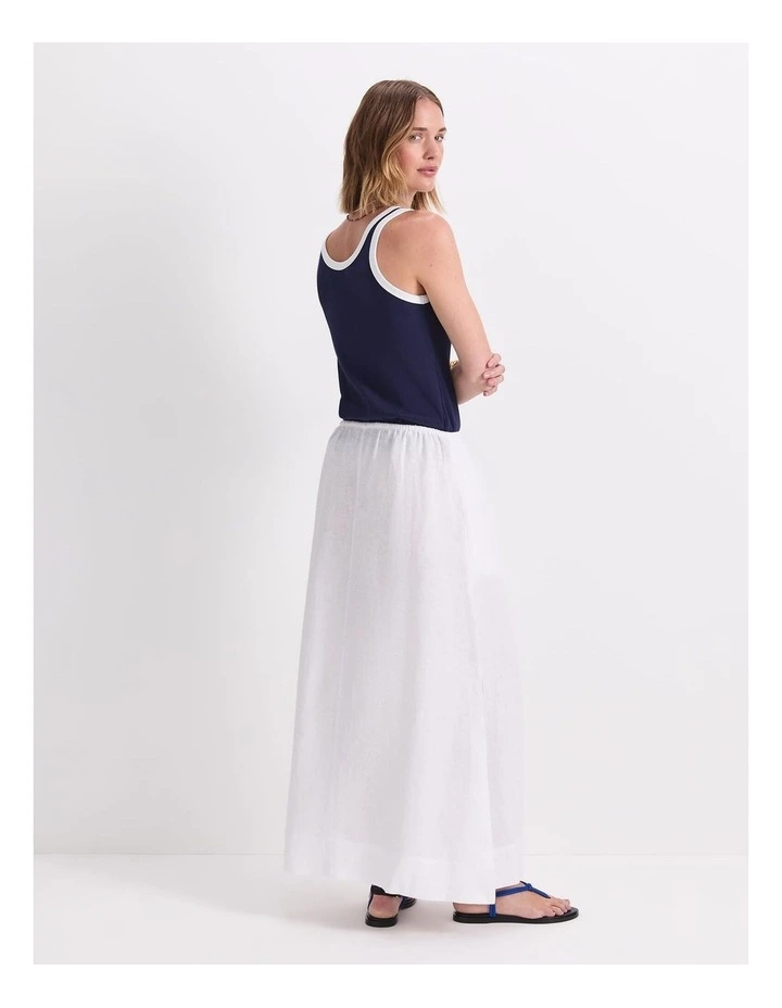 Ariana Linen Maxi Skirt in White image 2