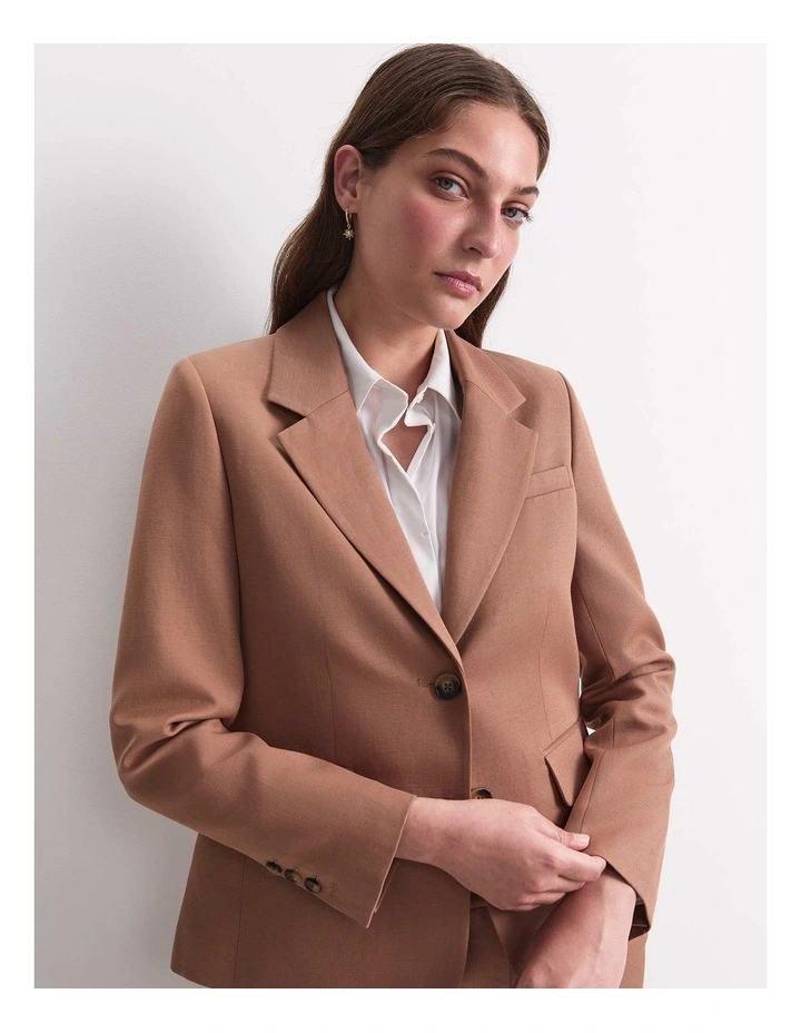 Valeria Fitted Blazer in Brown image 1