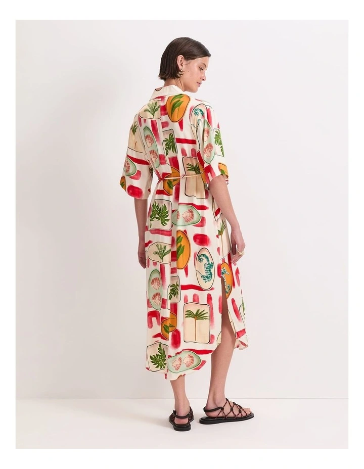Bliss Midi Shirt Dress in Multi image 2