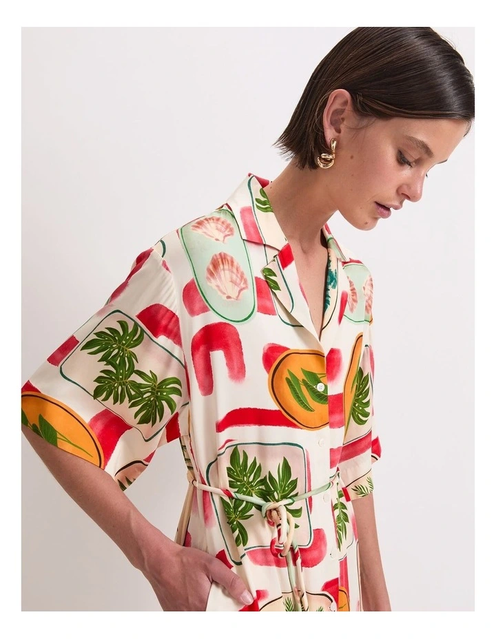 Bliss Midi Shirt Dress in Multi image 4