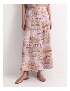 Story Map Liberty Midi Skirt in Pink