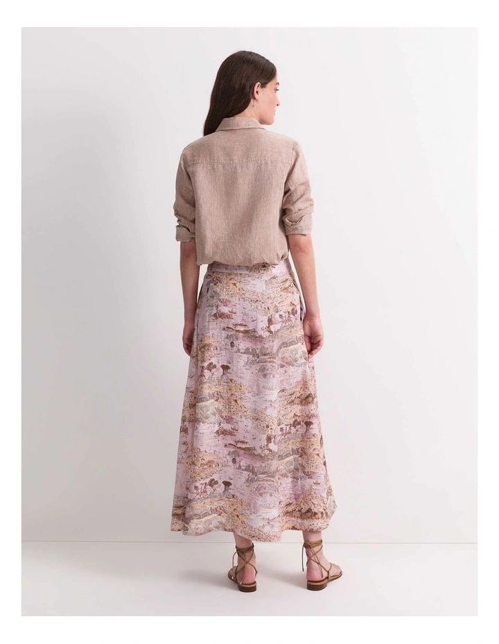Story Map Liberty Midi Skirt in Pink image 2
