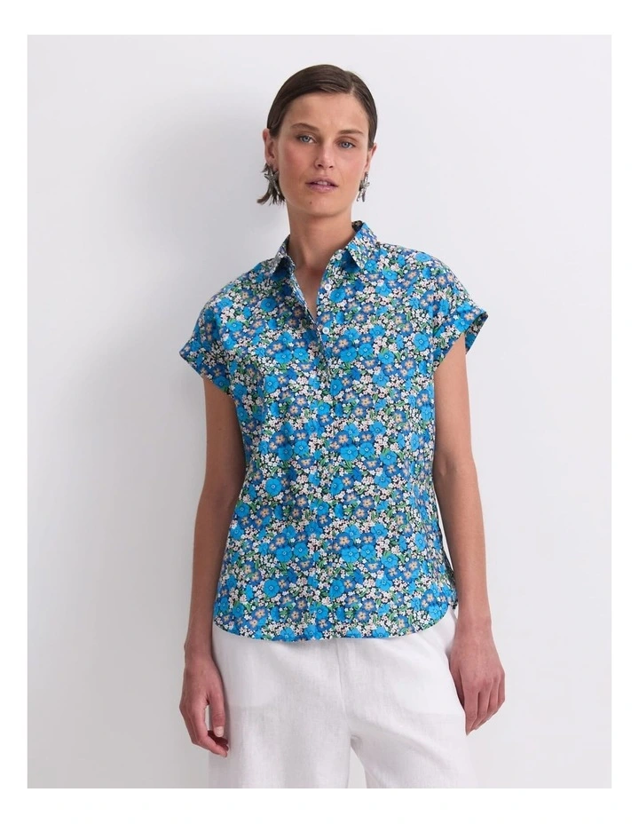 Gisou Liberty Short Sleeve Shirt in Blue Multi image 1