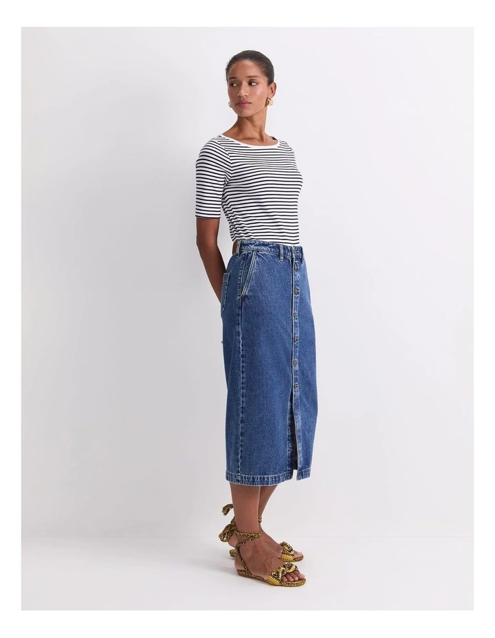 Allegra Denim Midi Skirt image 4
