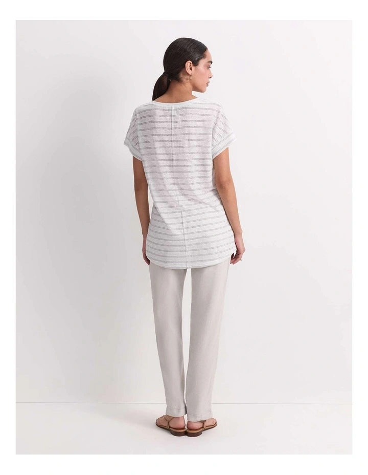 Tonia Foil Linen Tee in Grey image 2
