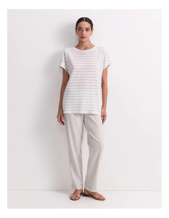 Tonia Foil Linen Tee in Grey image 5