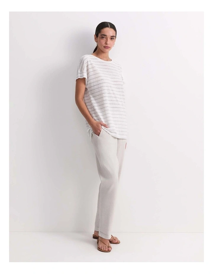 Tonia Foil Linen Tee in Grey image 6