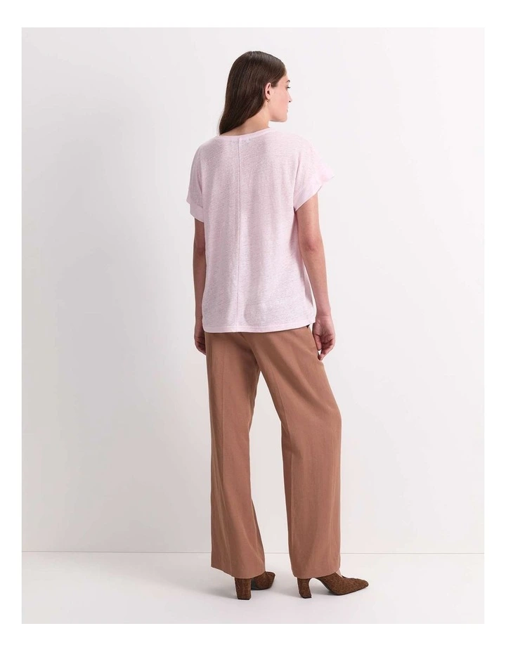 Tonia Foil Linen Tee in Pink image 2