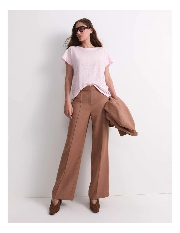 Tonia Foil Linen Tee in Pink image 3