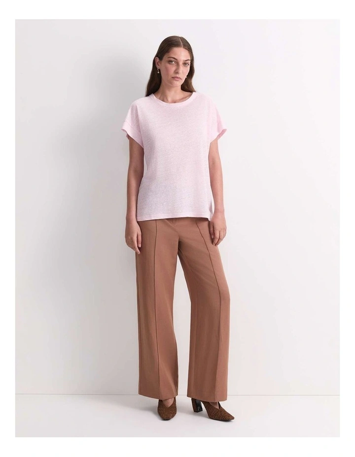 Tonia Foil Linen Tee in Pink image 4