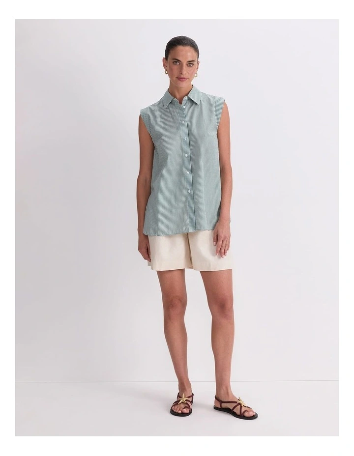 Lily Voile Sleeveless Shirt in Multi image 4