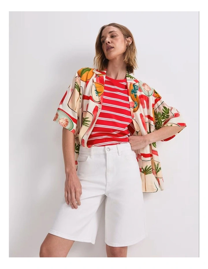 Maria Mercerised Tee in Red image 5