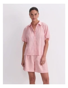 Blouson Sleeve Shirt in Pink