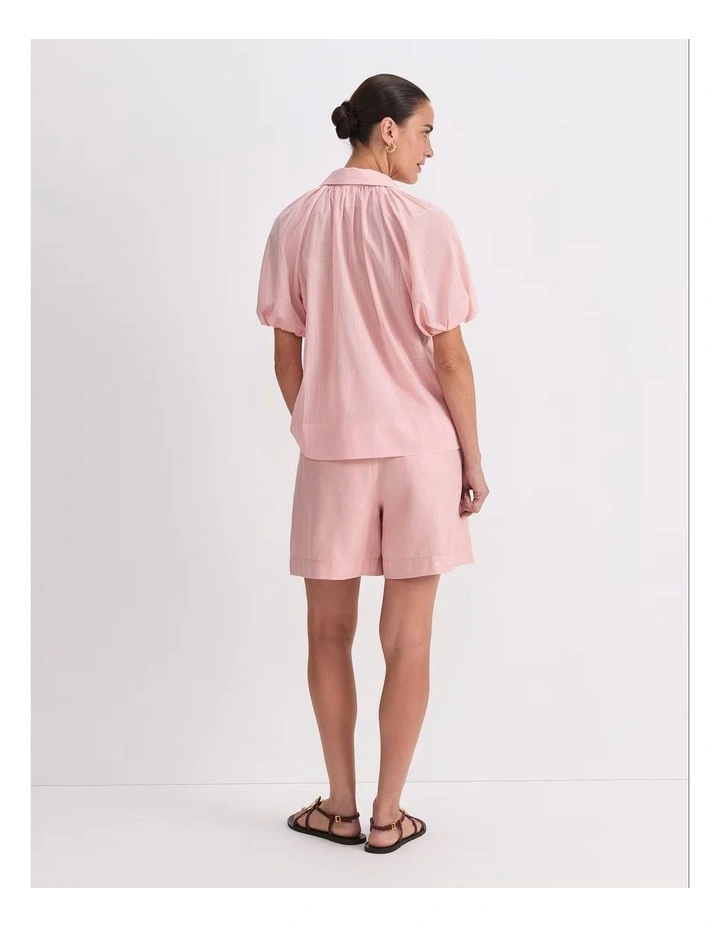 Blouson Sleeve Shirt in Pink image 2