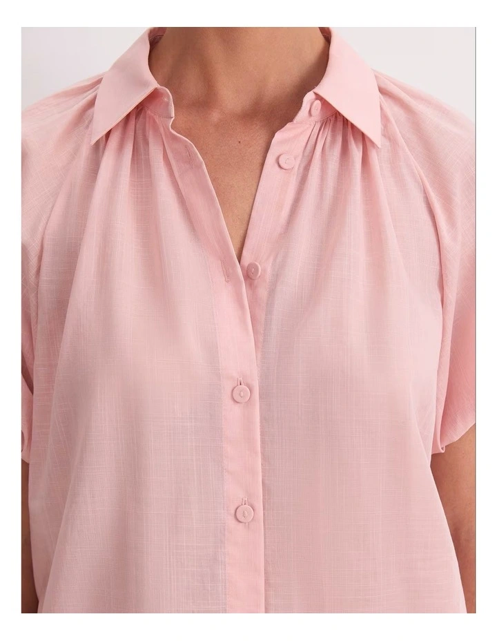 Blouson Sleeve Shirt in Pink image 6