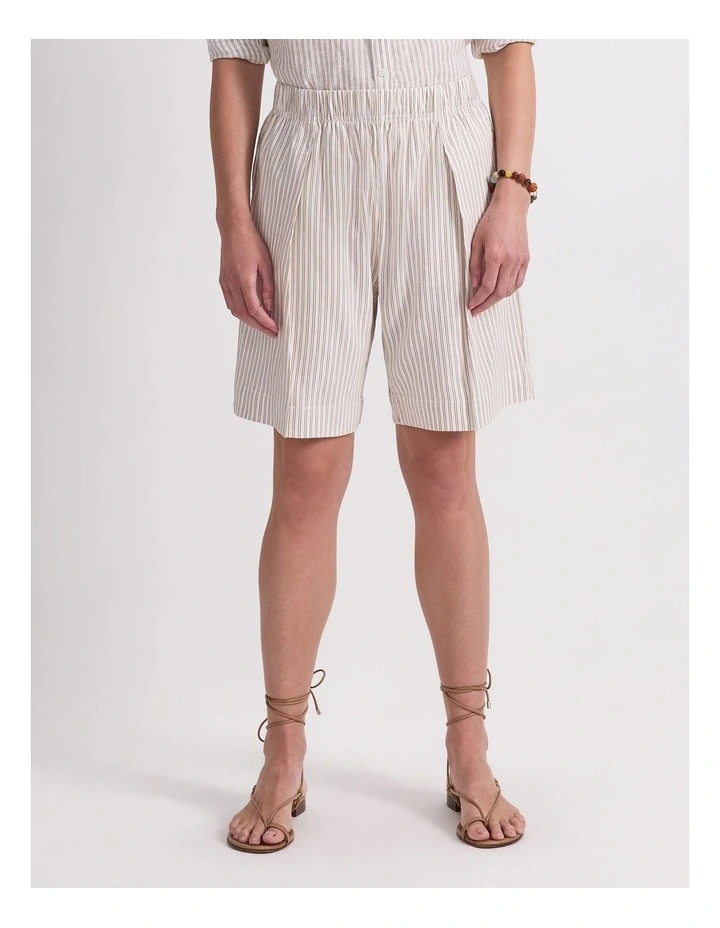 Rosa Elasticated Short in Natural/Ivory image 2