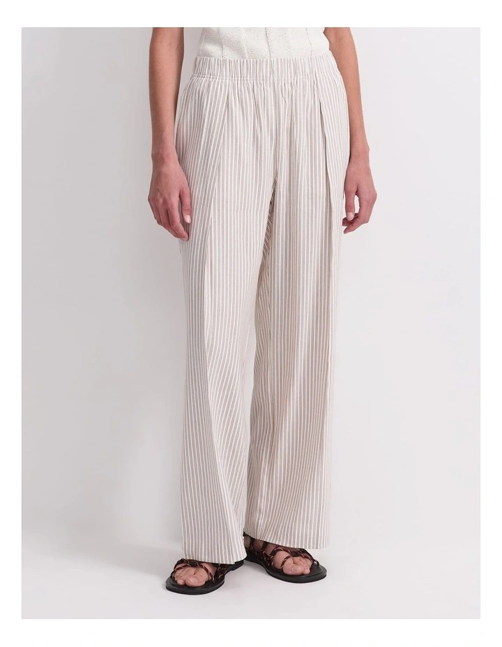 Rosa Straight Leg Linen Pant in Natural/Ivory image 1