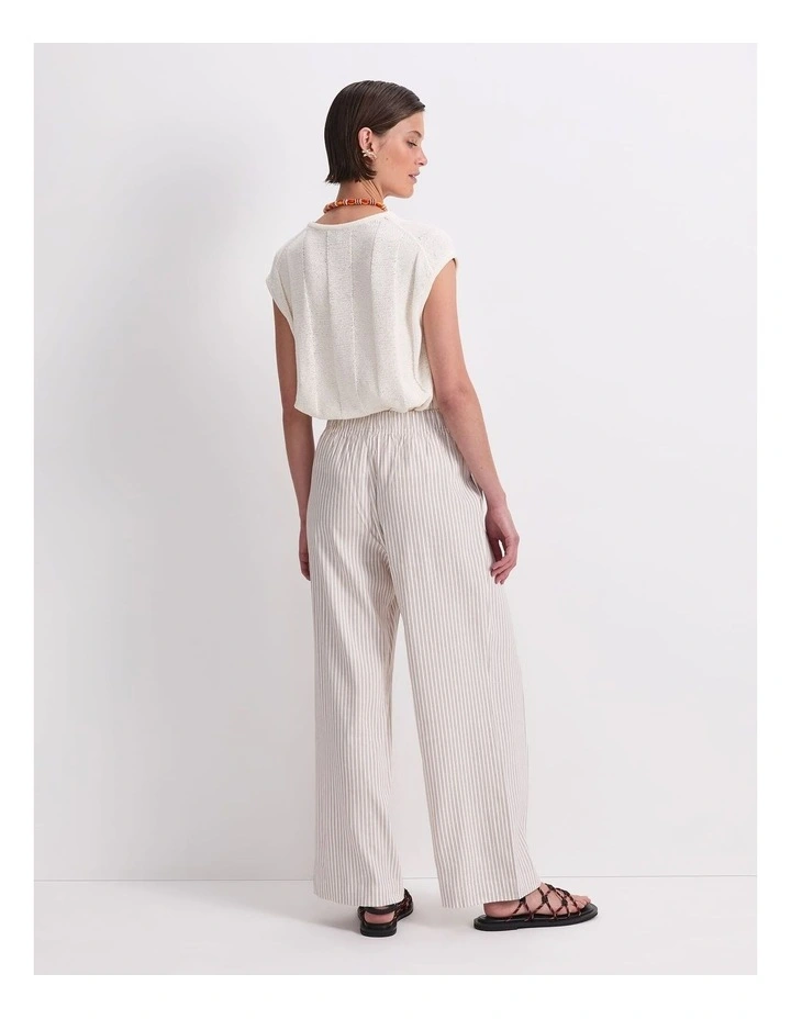 Rosa Straight Leg Linen Pant in Natural/Ivory image 2