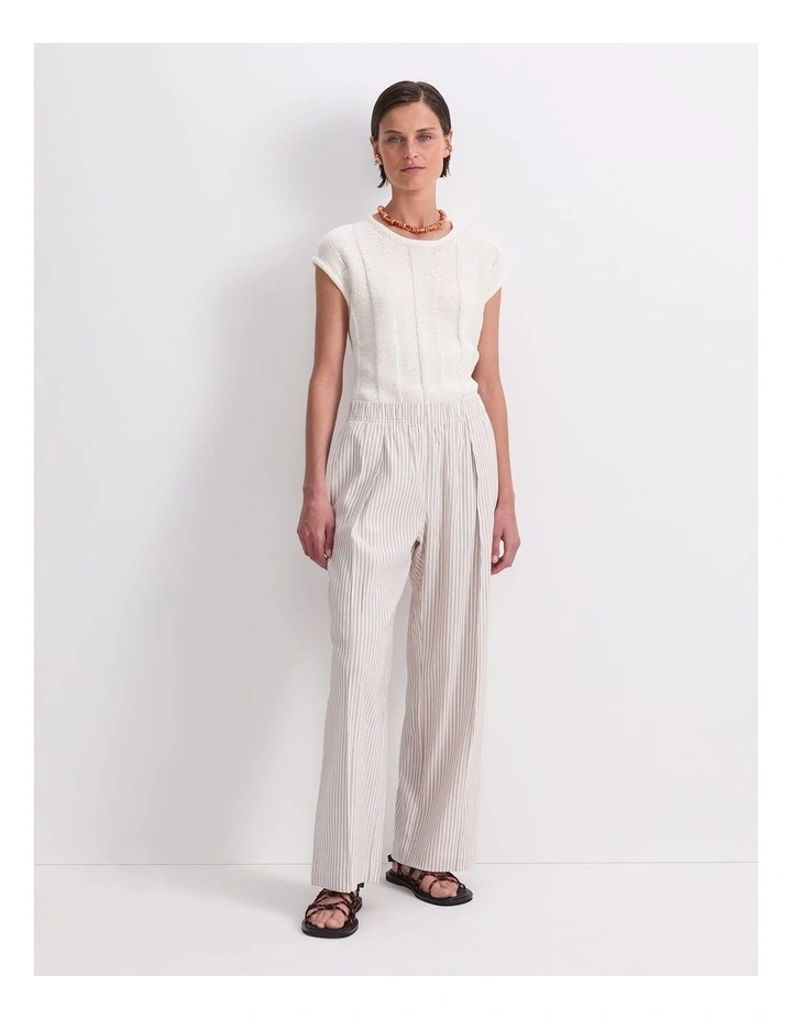 Rosa Straight Leg Linen Pant in Natural/Ivory image 4