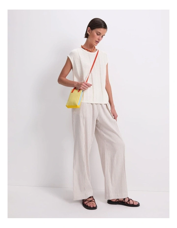 Rosa Straight Leg Linen Pant in Natural/Ivory image 5