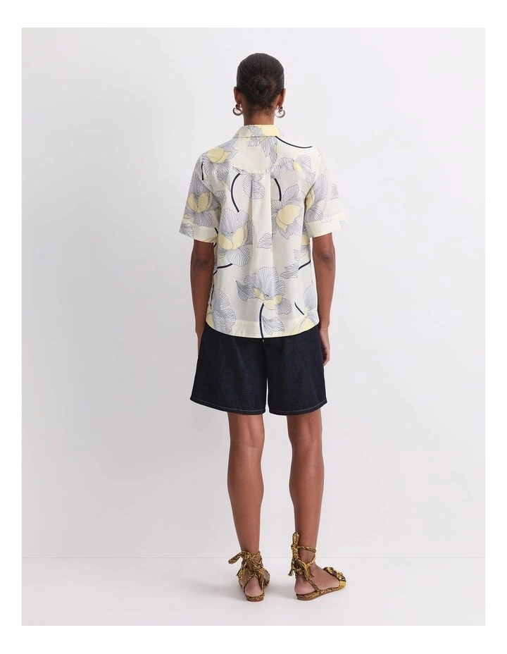Manon Short Sleeve Lily Voile Shirt in Yellow image 2