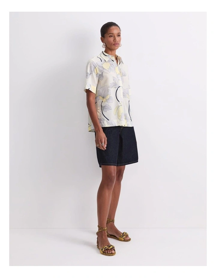 Manon Short Sleeve Lily Voile Shirt in Yellow image 5