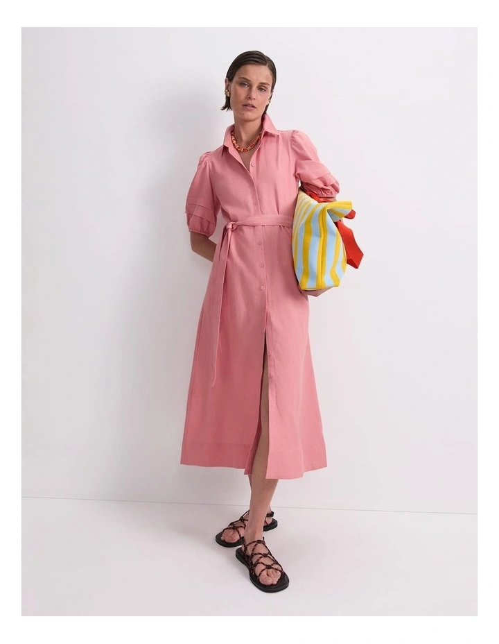 Lola Midi Dress in Dark Pink image 3