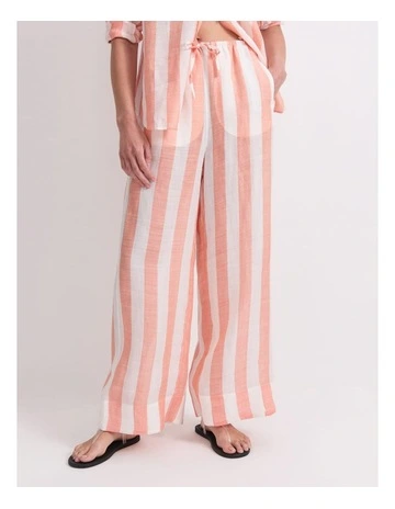 Magnolia Wide Leg Pant in Orange/White