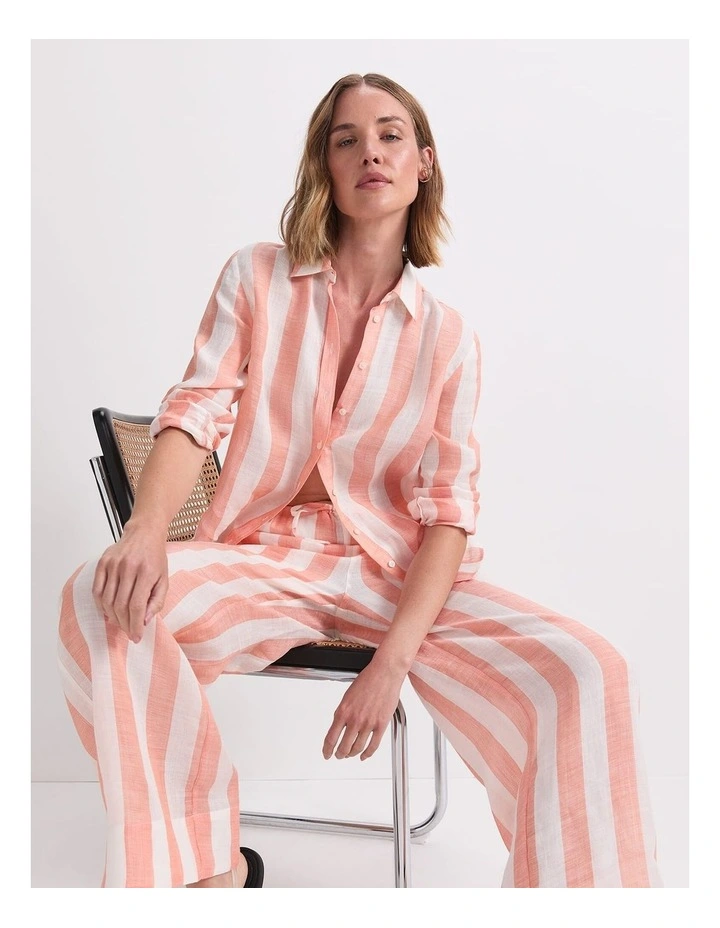 Magnolia Wide Leg Pant in Orange/White image 5