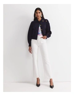 Sunshine Collared Merino Cardigan in Blue