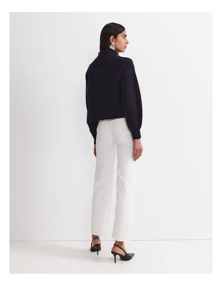 Sunshine Collared Merino Cardigan in Blue image 2